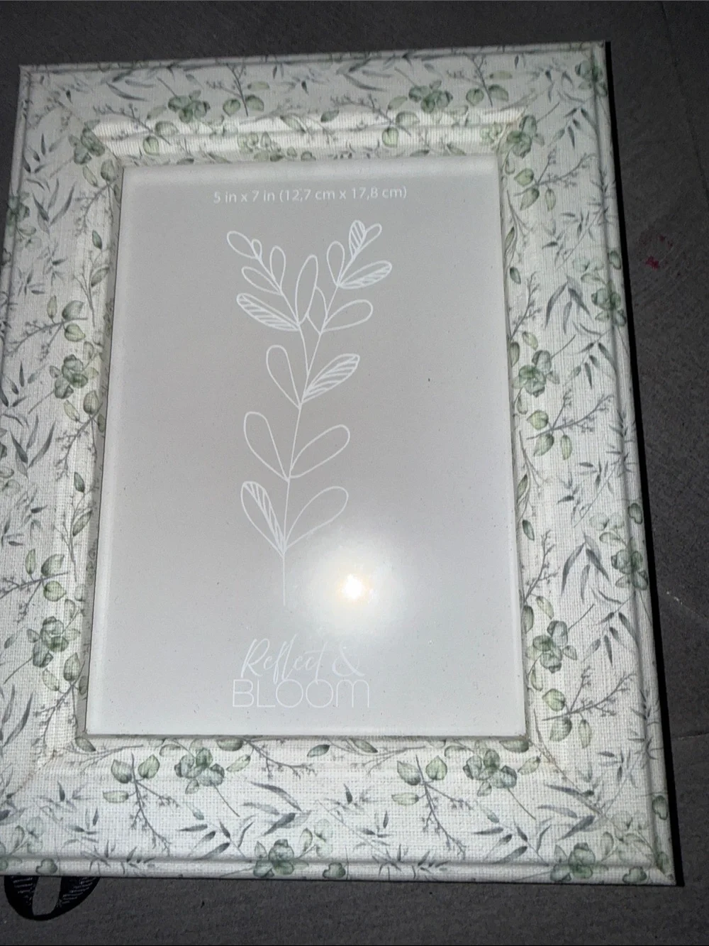 Floral Fabric Picture Frame - Cream and Green